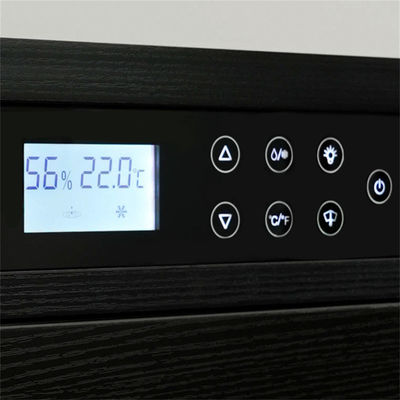 Intelligent Temperature-Controlled Multi-Tiered Black Wood Wine Cooler