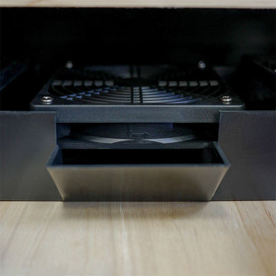Intelligent Temperature-Controlled Multi-Tiered Black Wood Wine Cooler