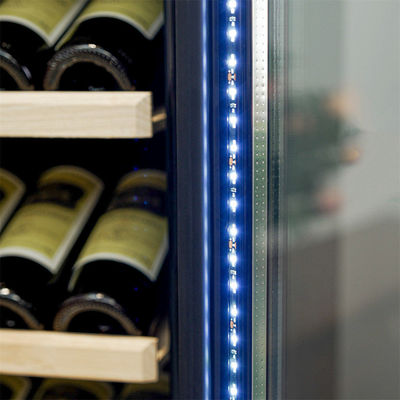 Intelligent Temperature-Controlled Multi-Tiered Black Wood Wine Cooler