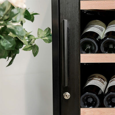 Intelligent Temperature-Controlled Multi-Tiered Black Wood Wine Cooler