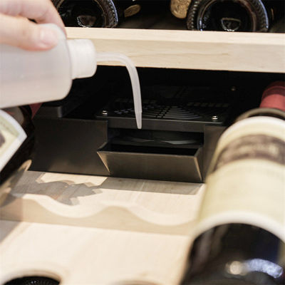 Intelligent Temperature-Controlled Multi-Tiered Black Wood Wine Cooler
