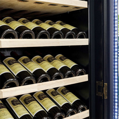 Intelligent Temperature-Controlled Multi-Tiered Black Wood Wine Cooler