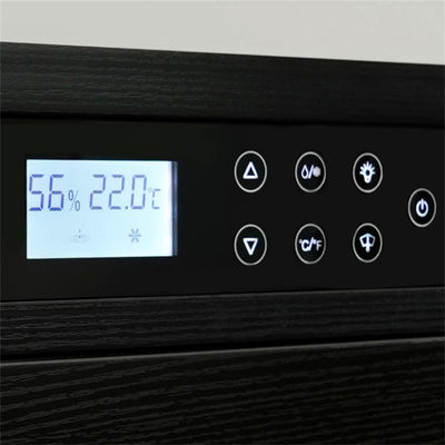 Luxurious Multi-Tiered Black Solid Wood Cigar Cooler Humidifier