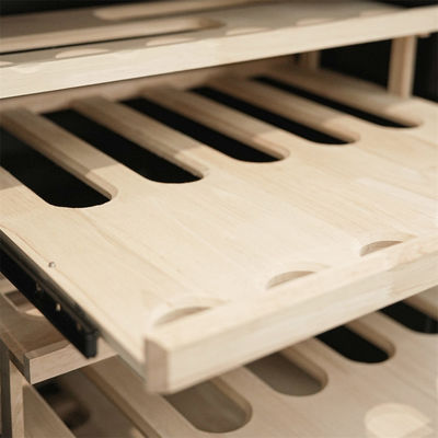 Sophisticated Design Lockable Red Solid Wood Wine Cooler Cabinet