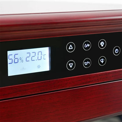 Sophisticated Design Lockable Red Solid Wood Wine Cooler Cabinet