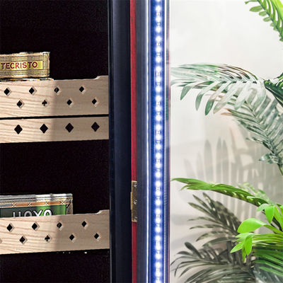Touch Sensitive Control Red Sold Wood Cigar Cooler Humidifier With Locker