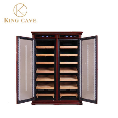 قیمت خوب کولر سیگار ظرفیت بزرگ Humidor درب شیشه ای دوگانه نورپردازی LED آنلاین