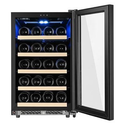 قیمت خوب Modern Touch Control Wine Cooler Cabinet with Hinged Door and Metal Shelving Material آنلاین