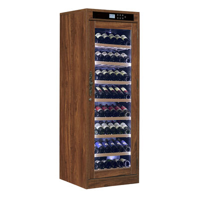 قیمت خوب کابینت خنک کننده شراب چوبی با کنترل لمسی دیجیتال خنک کننده ترمو الکتریکی و قفسه های تنظیم پذیر آنلاین