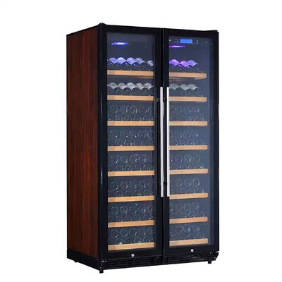 قیمت خوب قاب چوبی کابینت خنک کننده شراب دو منطقه ای با درب دو شیشه ای آنلاین